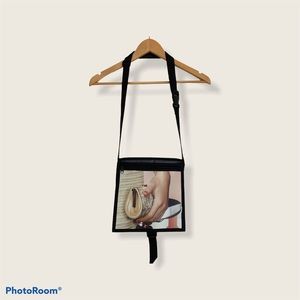 Purse made from street banners.  Crossbody.